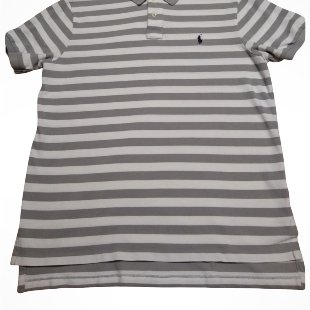 Ralph Lauren Gray Striped Polo Shirt men’s size medium